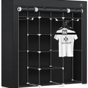 Szafa materiałowa KESSER 150 x 175 x 45 cm czarny