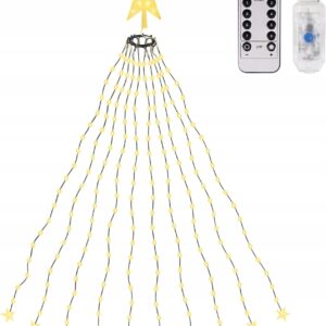Lampki choinkowe z pierścieniem 2m 10 pasm 210 diod LED Ciepła biel Gwiazdy