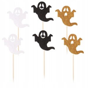 Toppery Halloween Duszki 6szt. mix pickery do babeczek Halloween