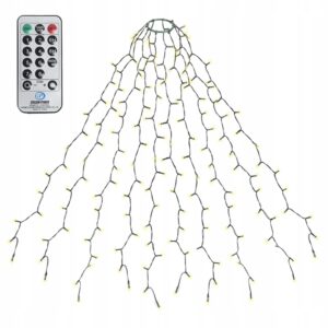 Lampki choinkowe z pierścieniem 2m 10 pasm 200 diod LED Ciepła biel