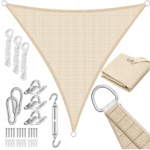 Żagiel przeciwsłoneczny 5x7x7m kremowy HDPE Kesser