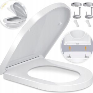 Deska sedesowa biała KESSER Duroplast Softclose i Quick-Release D-kształt