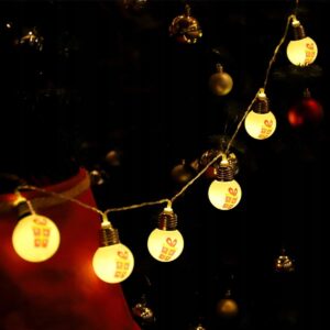 Świąteczne lampki LED żarówki 1,5 m prezenty Salcar duże kulki