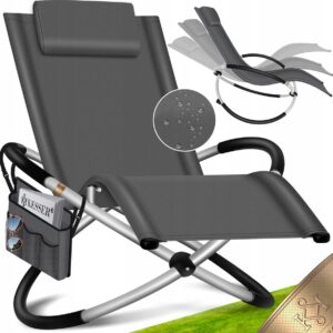 Ergonomicznie ukształtowany leżak Szary Kesser z torbą i pokrowcem