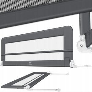 Barierka ochronna do łóżka zabezpieczająca 150x42x44 cm ciemnoszara