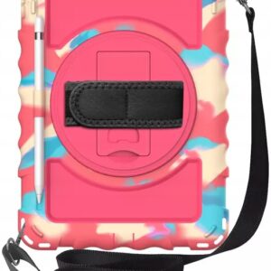 Etui Pancerne do iPad 9/8/7 generacji 2019/2020/2021 10.2" z paskiem Różowe