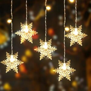 Kurtyna świetlna LED 3,2 x 0,8 m płatki śniegu ciepły biały Lampki Salcar