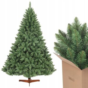 SALCAR Choinka zielona z drewnianym stojakiem 1,8m Jodła Kaukaska Nordmanna