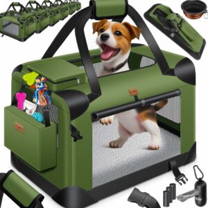 Torba transportowa dla psa LOVPET L zielona khaki 70x52x52 cm