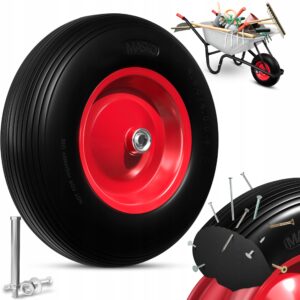 MASKO Kółko do taczki PU pełne gumowe średnica 390 mm felga stalowa