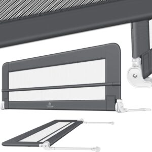 Barierka ochronna do łóżka zabezpieczająca 200x42x44cm ciemnoszara