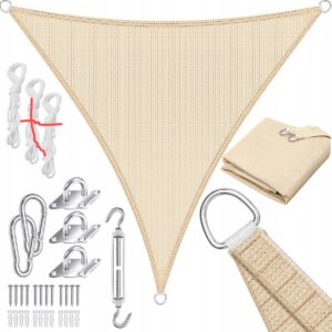 Żagiel przeciwsłoneczny 3x3x3 m kremowy HDPE Kesser