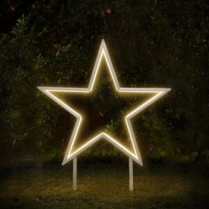 Ogrodowa Stojąca Gwiazda 50 cm SALCAR XXL 3D LED Stojak Ciepła Biała