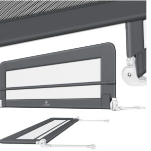 Barierka ochronna do łóżka zabezpieczająca 200x42x44cm ciemnoszara