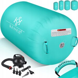 Nadmuchiwany wałek gimnastyczny z elektryczną pompką miętowa zieleń 120x75