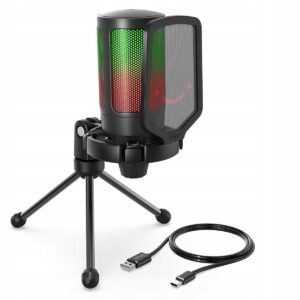 Mikrofon pojemnościowy studyjny Fifine A6V AMPLIGAME RGB dla graczy