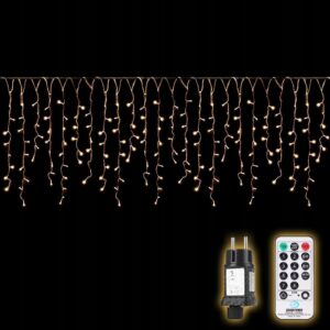 Kurtyna świetlna LED Salcar 10m 400 diod LED z pilotem ciepły biały