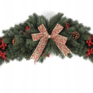 Girlanda ze sztucznej choinki nad drzwi Zielono-Czerwona 100 cm Salcar