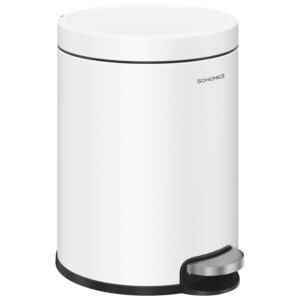 Kosz na śmieci łazienkowy 6L stalowy soft close biały SONGMICS