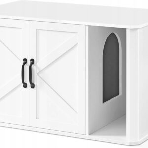 Szafka na kuwetę kota domek mebel 85 cm biała FEANDREA