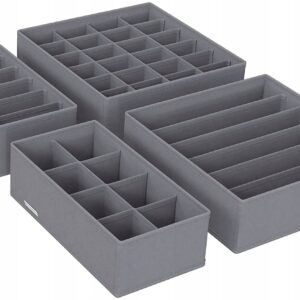 Organizery do szuflady tekstylne zestaw 4 sztuki na bieliznę i akcesoria