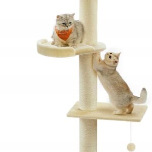 Drapak dla kota sufitowy 231-291 cm XXL beżowy Feandrea