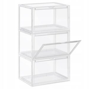 Pudełka na buty organizery przezroczyste do 46 3 szt SONGMICS