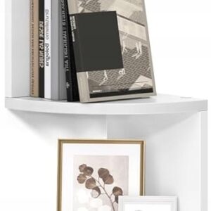 Półka narożna ścienna 5 poziomów biała 126 cm VASAGLE