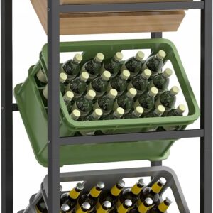 Stojak na skrzynki 3 poziomy 150 kg na półkę czarny SONGMICS