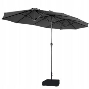 Parasol ogrodowy Sekey premium 400x220 cm UV50 z korbą stojak szary