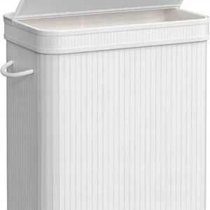 Kosz na pranie 100 L bambusowy z pokrywą SONGMICS biały