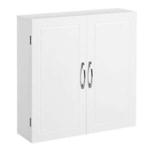 Szafka łazienkowa wisząca 2-drzwiowa biała VASAGLE