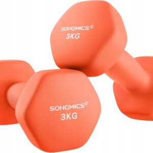 Hantle neoprenowe sześciokątne 2 x 3 kg fitness do domu SONGMICS