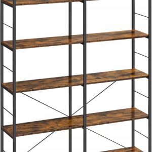 Loftowy regał na książki 6 poziomów 172 cm vintage Vasagle