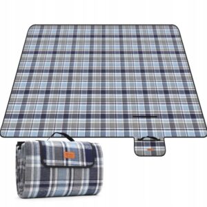 Koc piknikowy na plażę wodoodporny Sekey w kratę 200x200 cm