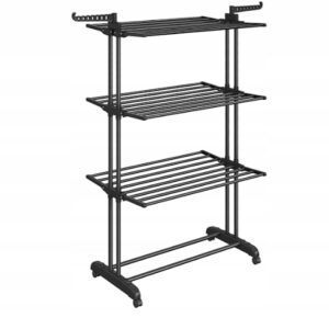 Suszarka na pranie 4 poziomy składana 35kg czarna SONGMICS