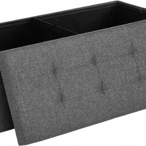 Ławka z pojemnikiem 120L składana 300kg ciemnoszara SONGMICS