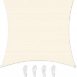 Żagiel przeciwsłoneczny 5x5 m HDPE biały UV SONGMICS