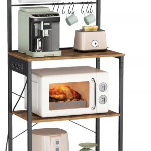 Regał kuchenny z gniazdkiem półka na mikrofalę 4 poziomy loft VASAGLE