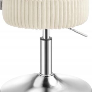 Stołek do makijażu regulowany 360° sztruks grube siedzisko VASAGLE