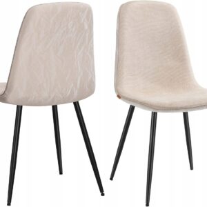 Krzesła do jadalni tapicerowane 2 szt. kremowe VASAGLE