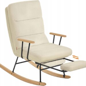 Fotel bujany z podnóżkiem regulowany brązowy SONGMICS HOME