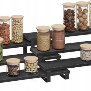 Organizer na przyprawy 3 poziomy rozsuwany półka do szafki 2 szt Songmics