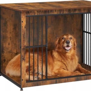 Klatka dla psa do 37 kg stolik boczny vintage Feandrea