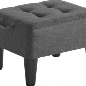 Podnóżek taboret do siedzenia szary czarny SONGMICS
