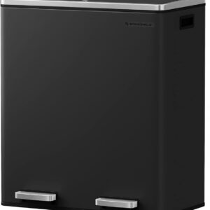 Kosz na śmieci 60L 2x30L do segregacji czarny cichy domyk Songmics