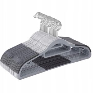 Wieszaki antypoślizgowe 30 szt cienkie szare 42 cm Songmics