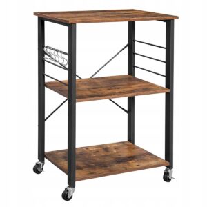 Regał kuchenny na kółkach półka na mikrofalówkę 3 poziomy loft Vasagle