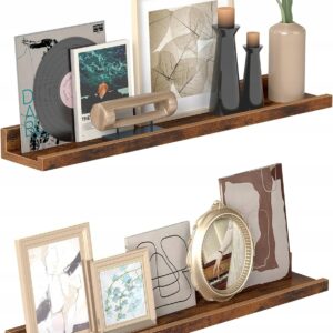 Półki ścienne wiszące 60 cm na zdjęcia dekoracje zestaw 2 szt VASAGLE