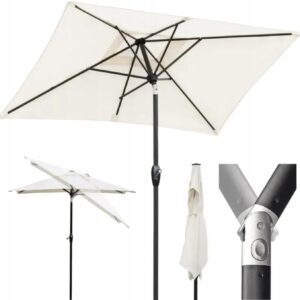 Parasol balkonowy 210x140 cm aluminiowy UV50 z korbką kremowy Sekey